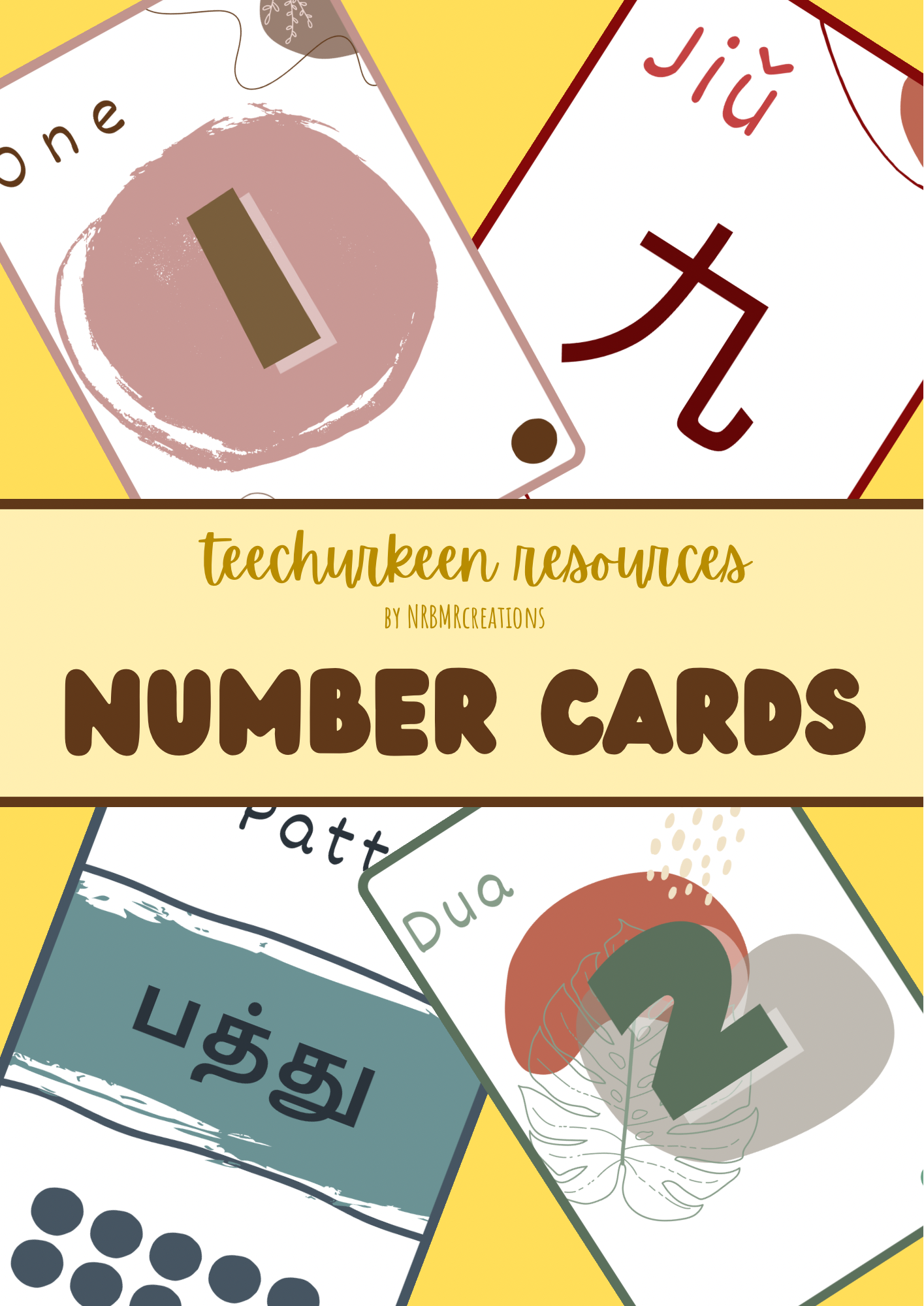Multilingual Number Cards 1–10