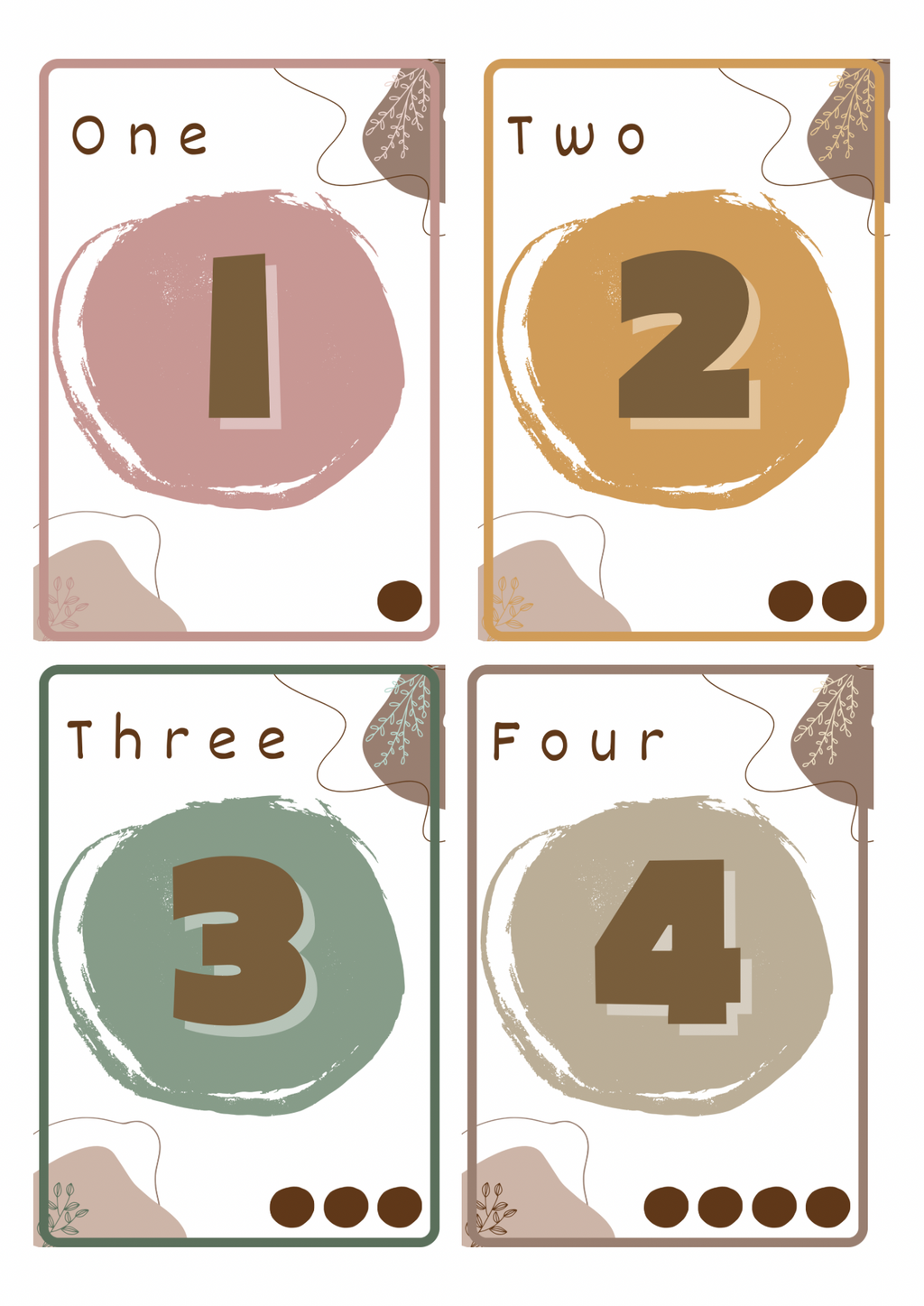 Multilingual Number Cards 1–10
