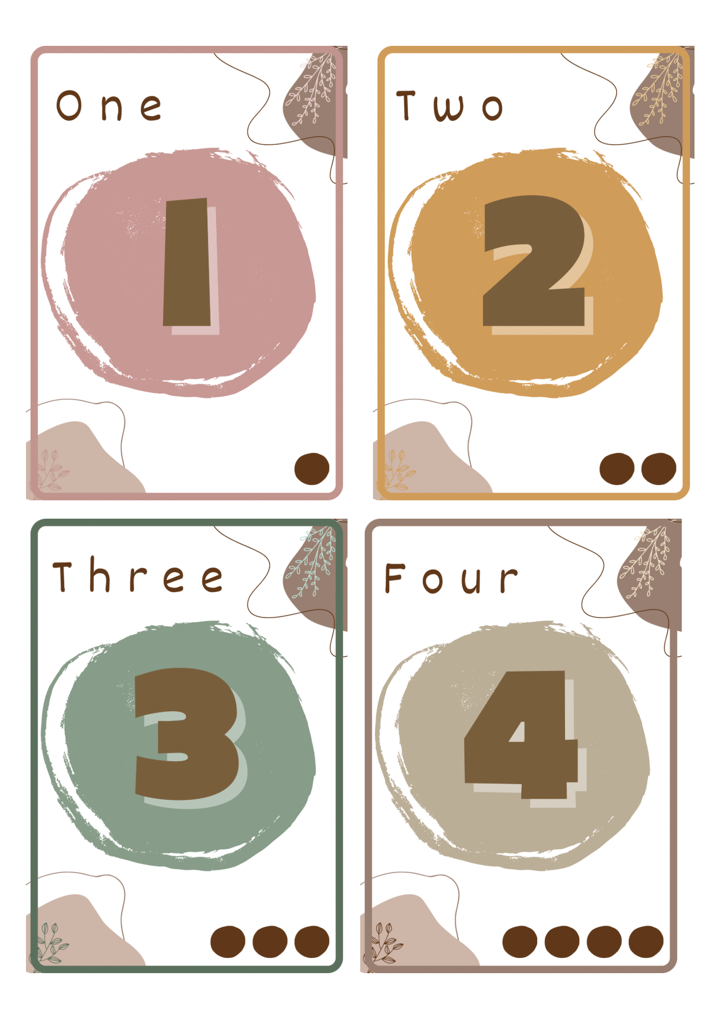 Multilingual Number Cards 1–10