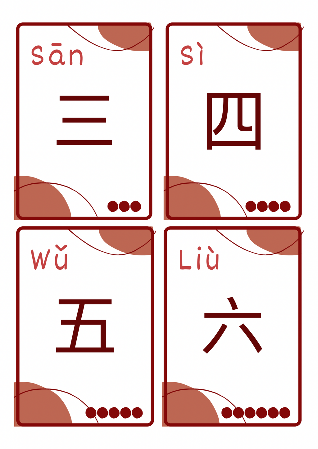 Multilingual Number Cards 1–10