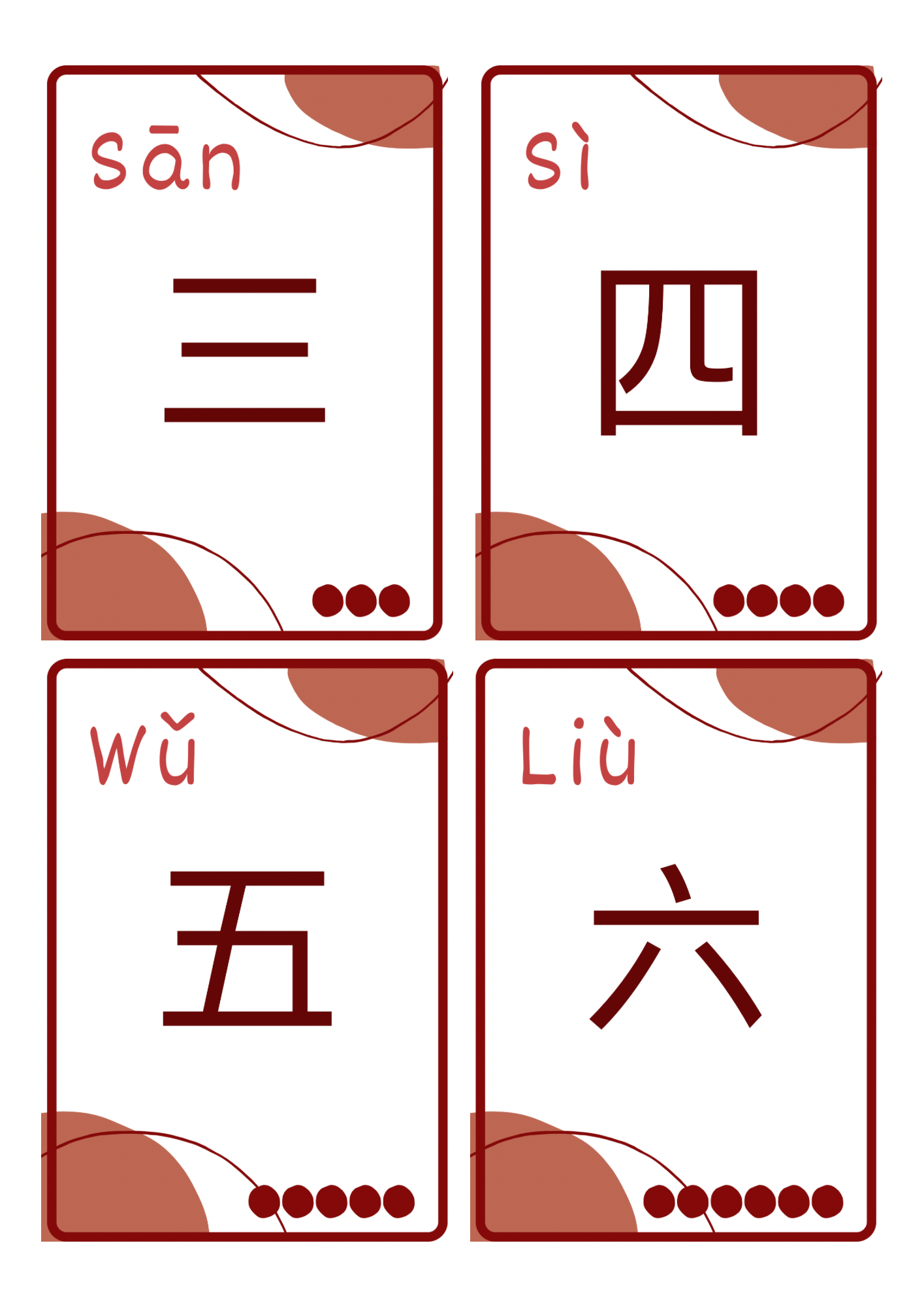 Multilingual Number Cards 1–10