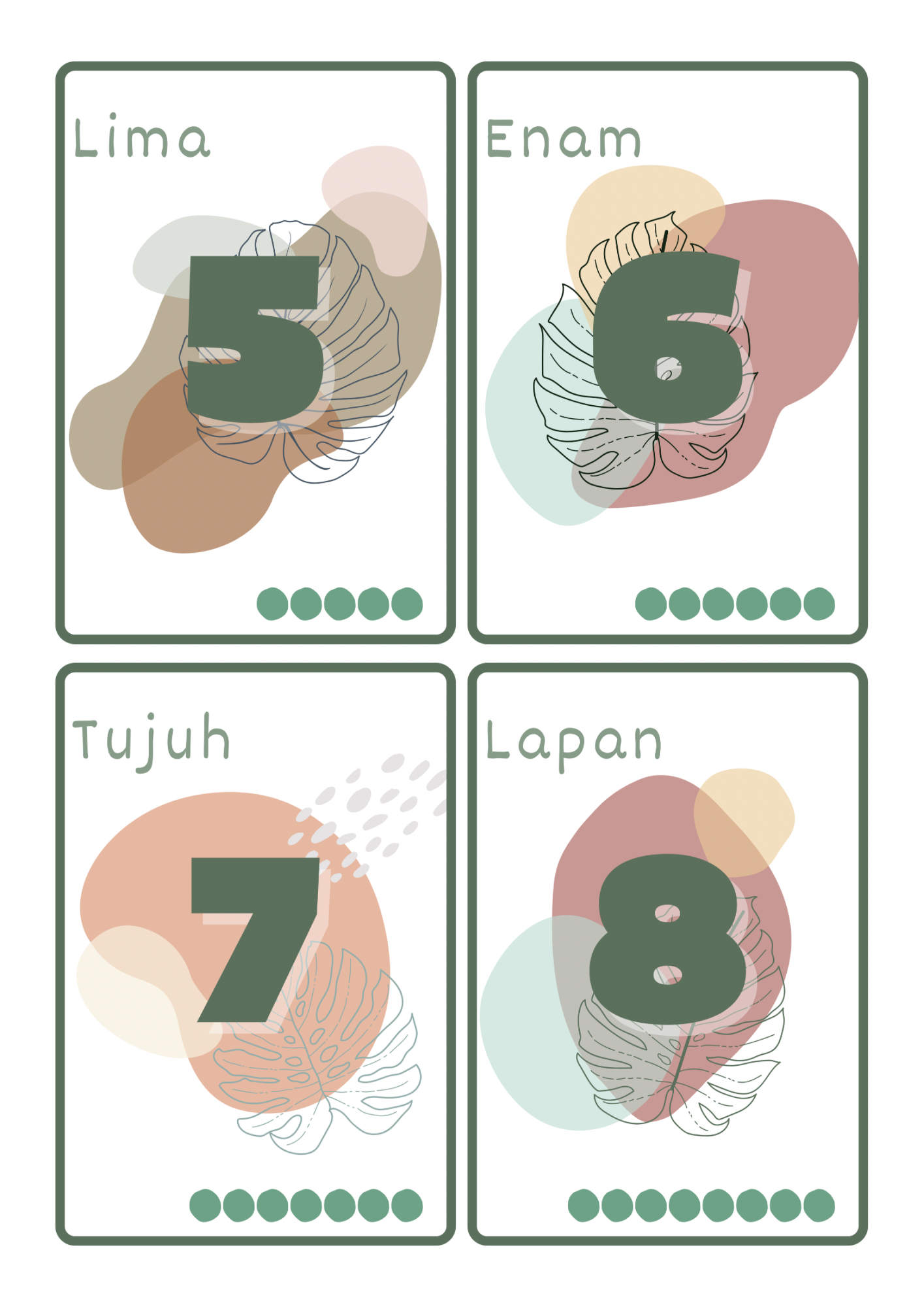 Multilingual Number Cards 1–10